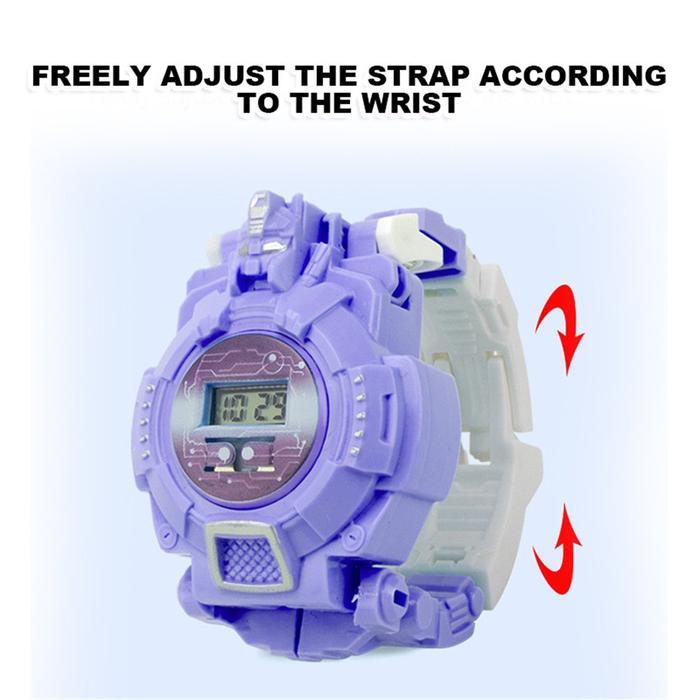 Jam Tangan Anak Robot Transformers Watch Digital Display Mainan Robot Rotate