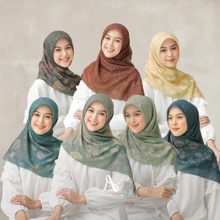 AUTHENTISM ID | Queen Bee Series - Kerudung Segi Empat Motif Voal Ultrafine Lasercut Premium