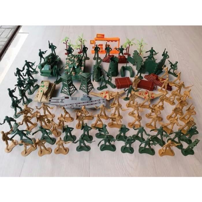 Mainan Tentara Army Set Soldier Tank Benteng Ransel Tas Figure Military Prajurit Perang