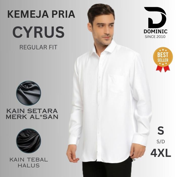KEMEJA LENGAN PANJANG PRIA PUTIH POLOS SETARA ALISAN COCOK UNTUK KERJA KANTORAN/ EO WEDDING/ SKRIPSI