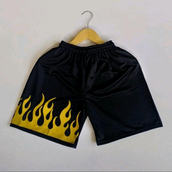 Celana Boxer Motif Api, Celan Kolor Motif Api Panjang Pendek Harian Pria Merah Biru Putih Santai Tid
