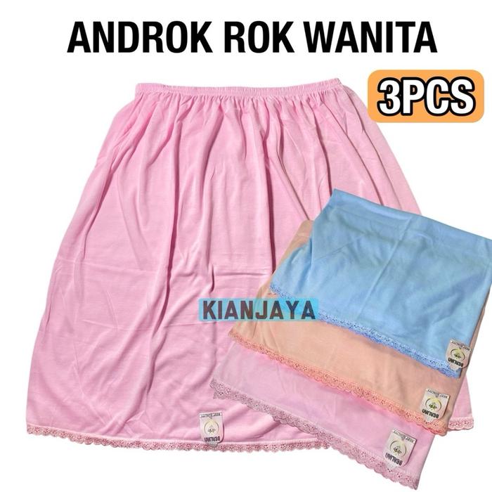 3pcs handrok rok pendek daleman wanita dewasa rangkepan rok Santai Katun Bawahan Midi