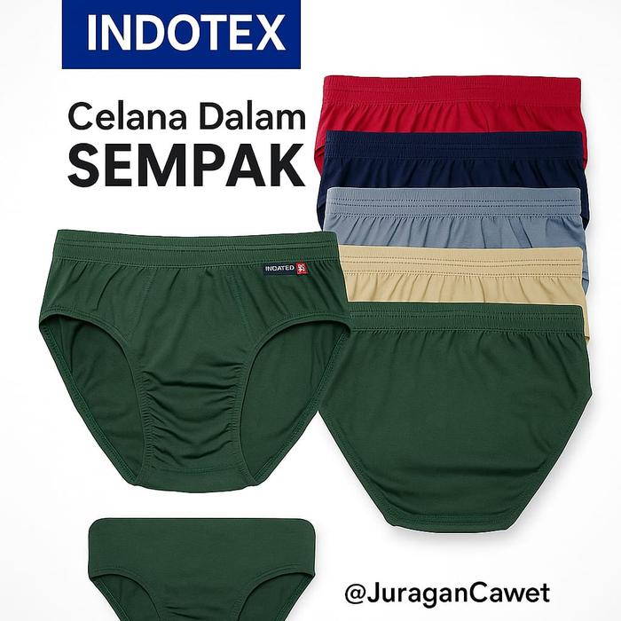 INDOTEX Celana Dalam SEMPak Cowok Remaja Dewasa Bahan Halus Murah 6 Pcs Paket Hemat untuk Pria @Jura