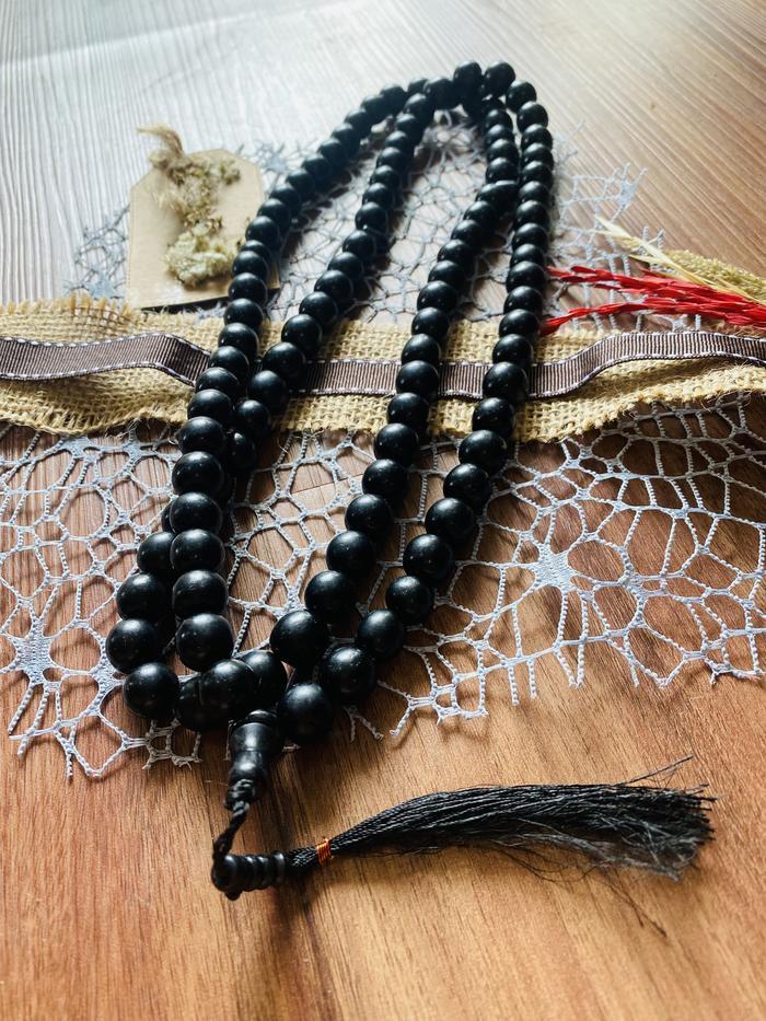 Tasbih pocok lontar hitam 12mm tasbih biji gebang tasbih kokka jawa