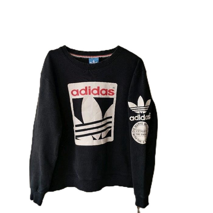 Crewneck Adidas Vintage Original Unisex Sweater Keren Motif Distro Pria Hitam Wanita Bomber Sweatshi