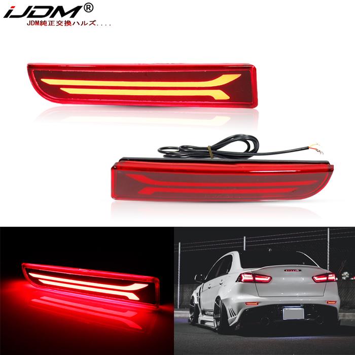iJDM 3D Optic LED Bumper Reflector Lights For Mitsubishi Lancer Evo X