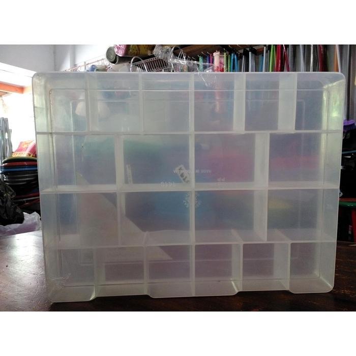 kotak aksesoris/ obat 20 sekat tebal Box Plastik 1419 tempat obat box sekat tempat manik box s