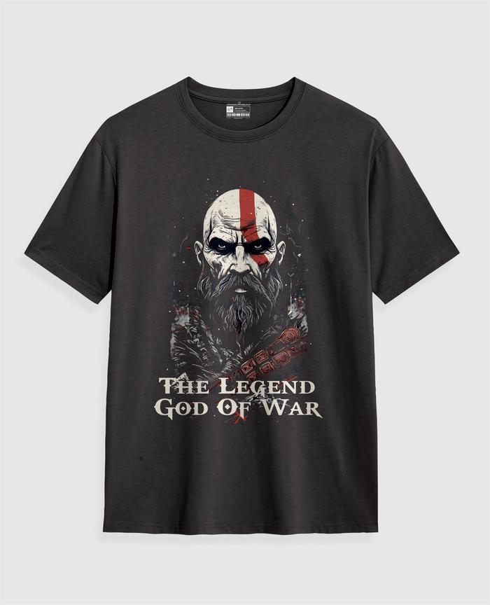 KAOS KRATOS GOD OF WAR - T-Shirt Hitam dengan Desain The Legend God of War untuk Pria dan Wanita