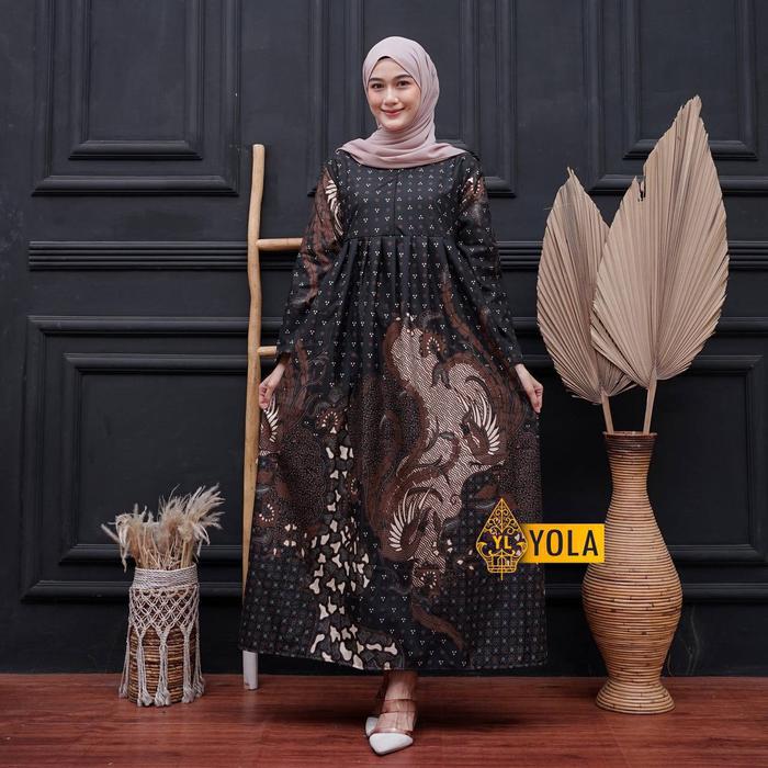 GAMIS BATIK MODEL TERBARU GAMIS BATIK KHAS PEKALONGAN GAMIS BATIK KOMBINASI