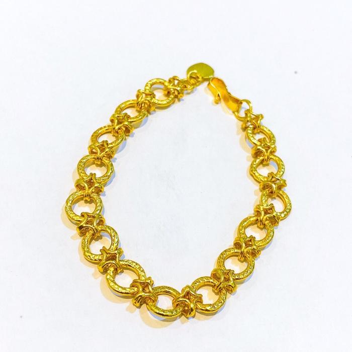 gelang donat viral Lapis Emas 24krt Crum Emas Muda 18gram gelang Cewek Replika Premium Gold