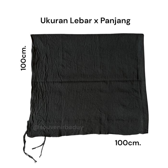 Iket Tradisional Baduy Warna Hitam – 100x100 cm, Khas Adat Sunda segi empat