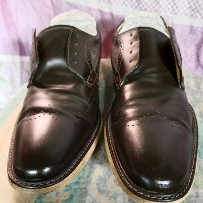 Sepatu Kulit Pantofel ESQUIRE Coklat tapak putih