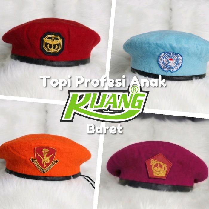KIJANG TOPI BARET PROFESI ANAK BISA UNTUK PUTERA DAN PUTERI MERK KIJANG PELOPOR BAJU PROFESI ANAK SE