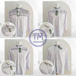 Baju Koko Murah Putih Polos Baju Koko Lengan Panjang Putih Motif Dada Baju Koko Pria Kemeja Pria - Z