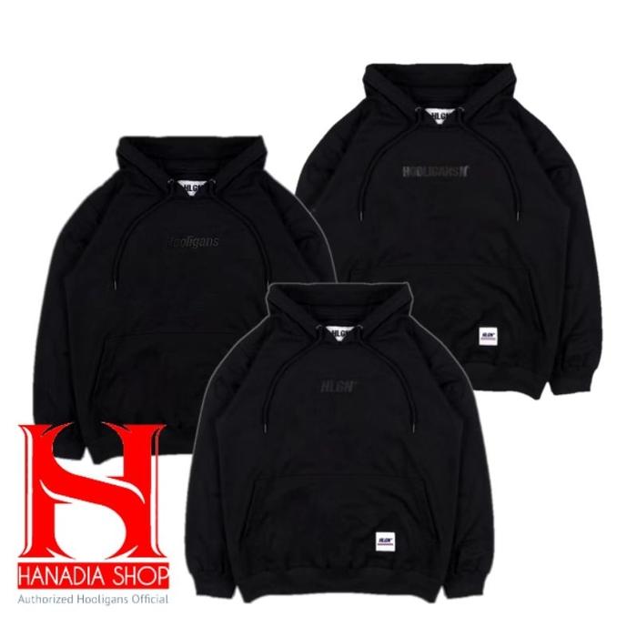 HOOLIGANS Hoodie Bold Black on Black Series