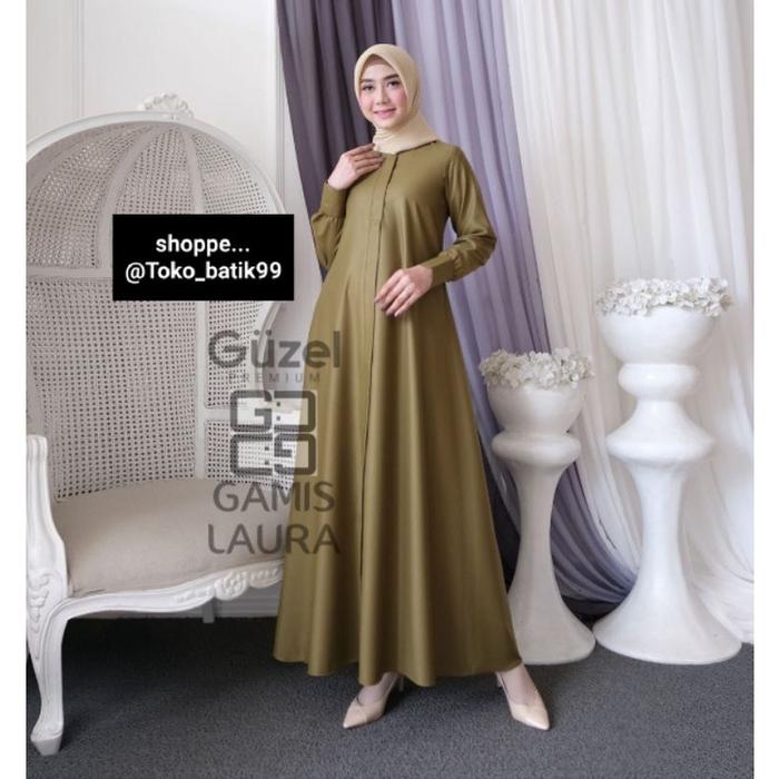 Ready.. gamis laura ori guzel kualitas premium ready size standar dan jumbo