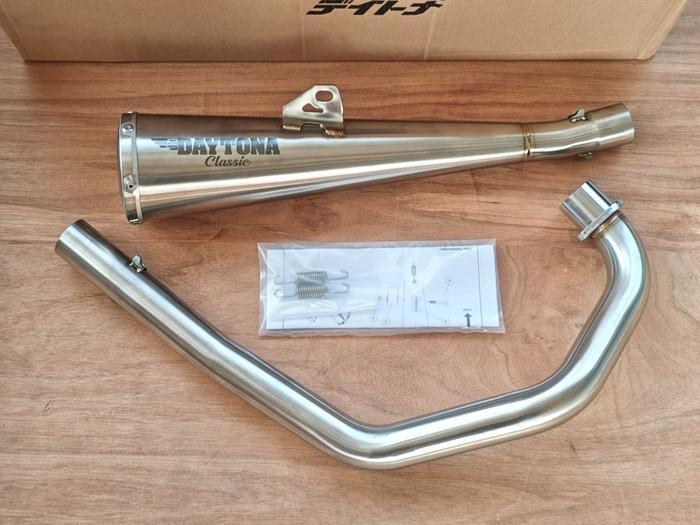 Daytona Knalpot Racing Gp Taper Classic Full System Kawasaki W175 Asli Original 100% Racing Motorcyc