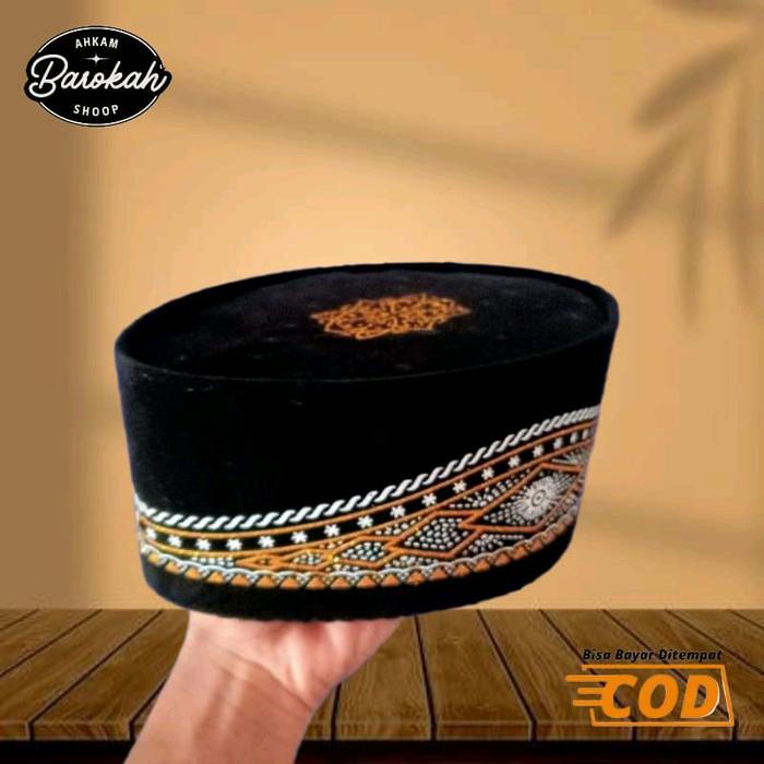 Peci Songkok Motif Batik Peci Kopiah Songkok Hitam Motif Batik Peci Songkok Hitam Bordir