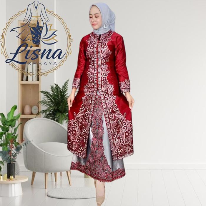 Lisna Kebaya Set Kebaya Pesta Wanita Muslim Pelangi Jaya Original Brand Atasan Setelan Gamis Tunik K