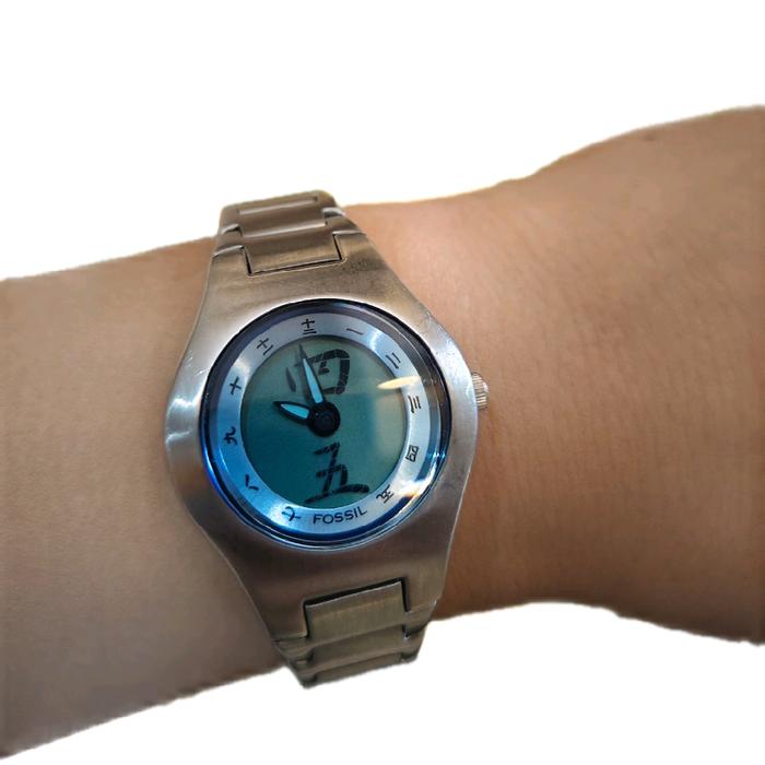 Fossil Big Tic Mandarin ice blue JR-8000