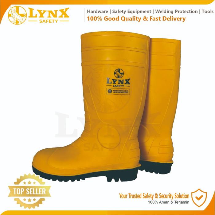 Sepatu Boot Safety Rubber LYNX SAFETY With Steel Toe Ujung Besi