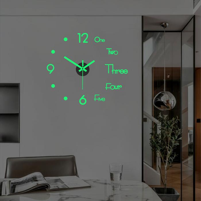 3D Wall Clock Luminous Frameless Wall Clocks DIY Digital Clock Wall