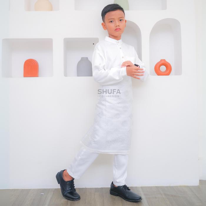 Baju Setelan Koko Anak Modern Muslim 1-14 Tahun Motif Melayu Laki Laki Bahan Satin Premium Malaysia 