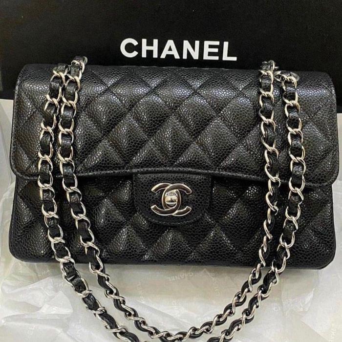 AUTHENTIF CHANEL CLASSIC SMALL CAVIAR BLACK SHW PRELOVED