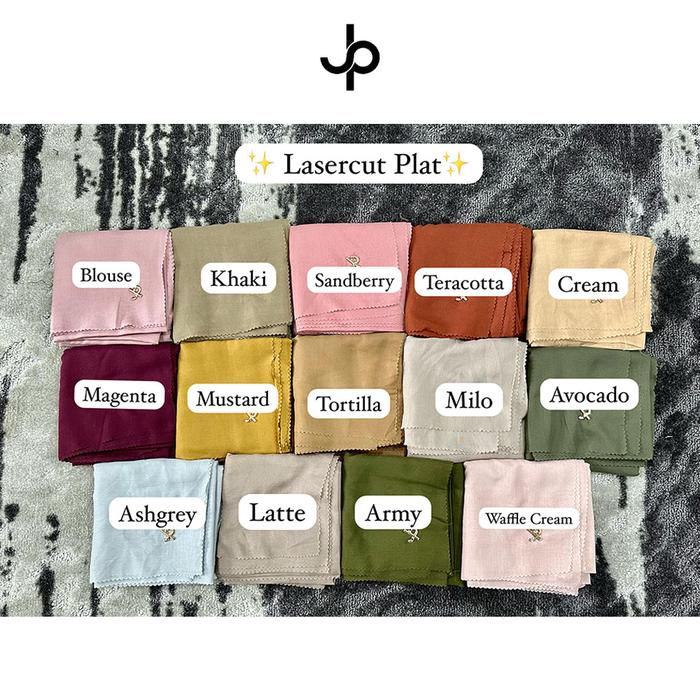 TERLARIS Jilbab Kerudung Hijab JP Journey Laser Cut Plat Polos - ORI 100 %