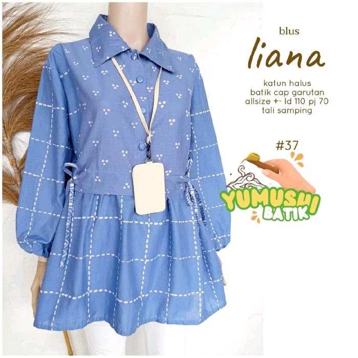 Blouse liana bahan katun halus batik cap garutan tali samping