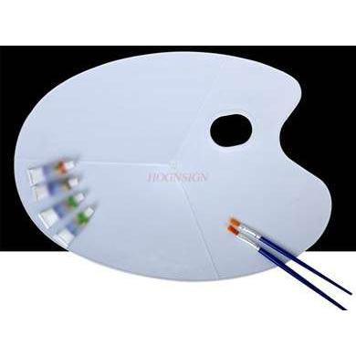 Palet transparan Oval palet plastik gouache putih cat air palet