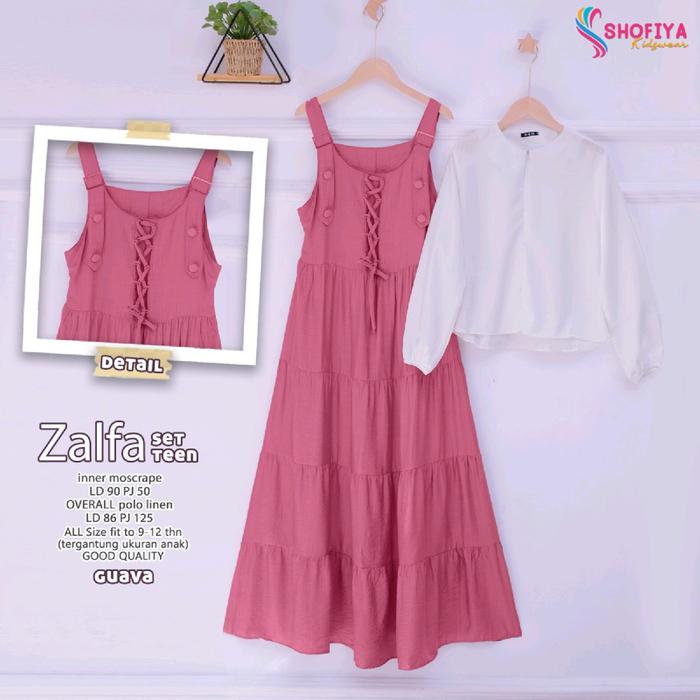 Zalfa set teen polos setalan remaja lengan panjang set inner outer anak perempuan