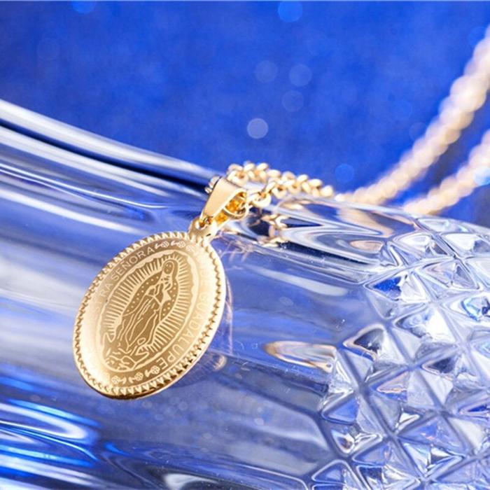 ALPHA OMEGA - Kalung Bunda Maria Guadalupe Titanium - Aksesoris Wanita Katolik