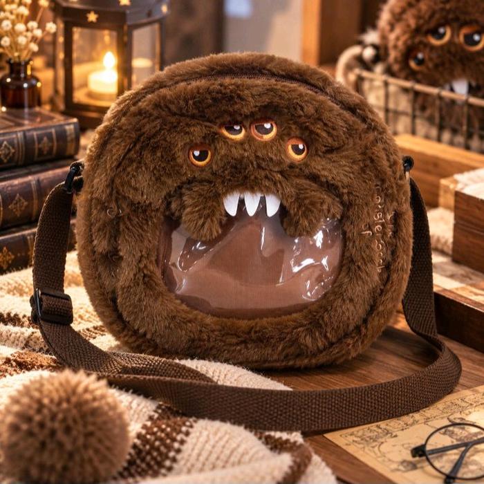 MINISO Harry Potter Monster Book Plush Crossbody Bag Tas Selempang