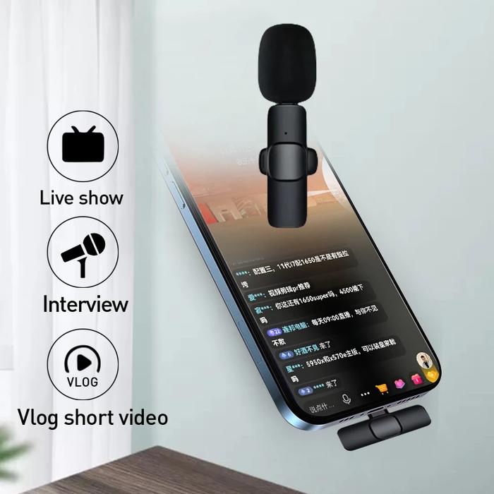 Buttonhole Lavalier Wireless Lapel Microphone Bluetooth Mini Mic For