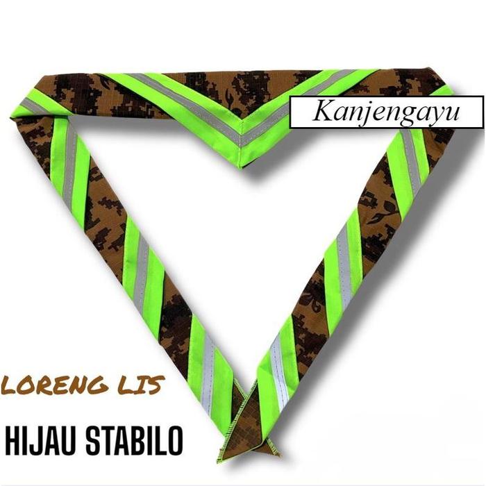 Scraf / scraft / skrap / syal / sal / slayer loreng pramuka menyala / Scraft Pramuka / Skrap pramuka