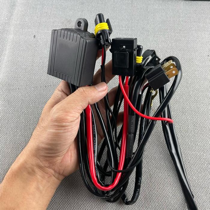 Kabel Relay Super Lampu HID Projector Biled Projie LED Motor Mobil H4  2 Lampu