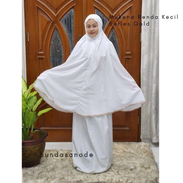 Mukena Renda Kecil series Putih & Gold