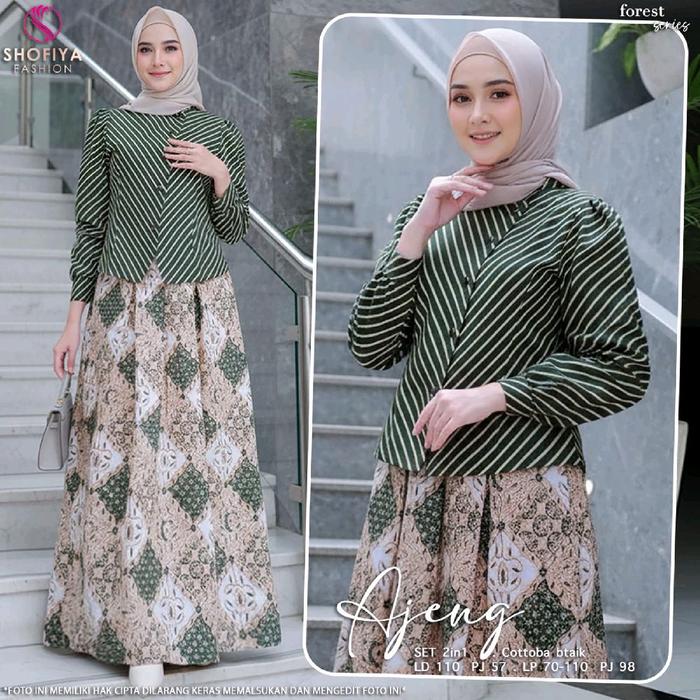 AJENG ONESET SETELAN ROK BATIK PREMIUM BY SF / ONE SET TOP BLOUSE SET ROK BATIK PRINTING