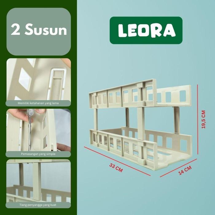 LEORA | Rak Serbaguna Portable Murah Rak Plastik Rak Kosmetik Rak Mini / Rak meja kecil multifungsi