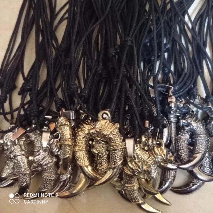 Kalung liontin taring singa #Gmz.id