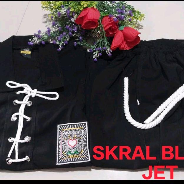 Sakral warga super BlackJet Lengkap atas bawah Hitam