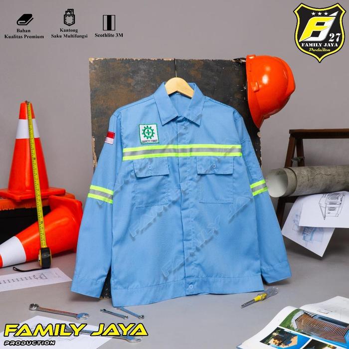 KEMEJA LENGAN PANJANG SAFETY KOMBINASI REFLEKTOR BAJU SAFETY/KEMEJA SAFETY 02