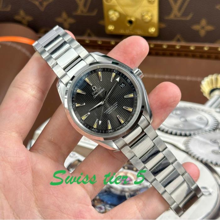JAM TANGAN SWISS TIER 5OmegaSeamasterAqua Terra 150M Luxury Watches Green Dial Metal Wire VS Factory