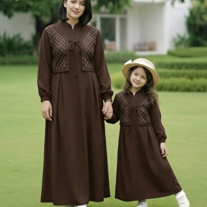 Gamis rompi rayon twill/Gamis rayon twill/Gamis brukat rayon twill/pakaian anak perempuan