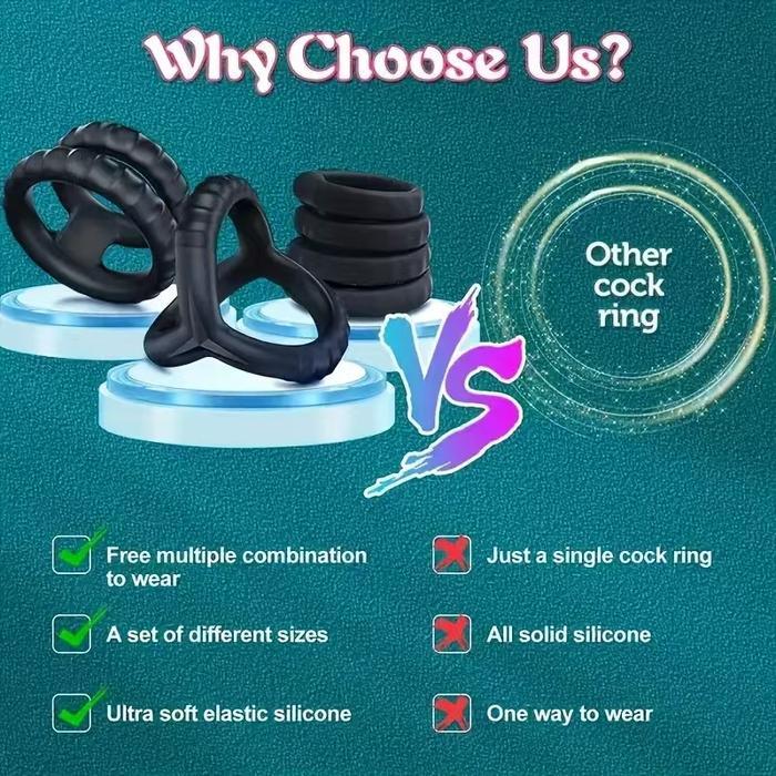 2025 Recomend 6 In 1 Cock Ring Pria Original Elastis Cincin Delay Pria Cincin Alat Bantu Pria Tahan 