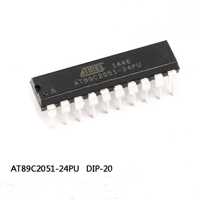 5-100Pcs New AT89C2051-24PU AT89C2051 24 PU DIP20 8-bit