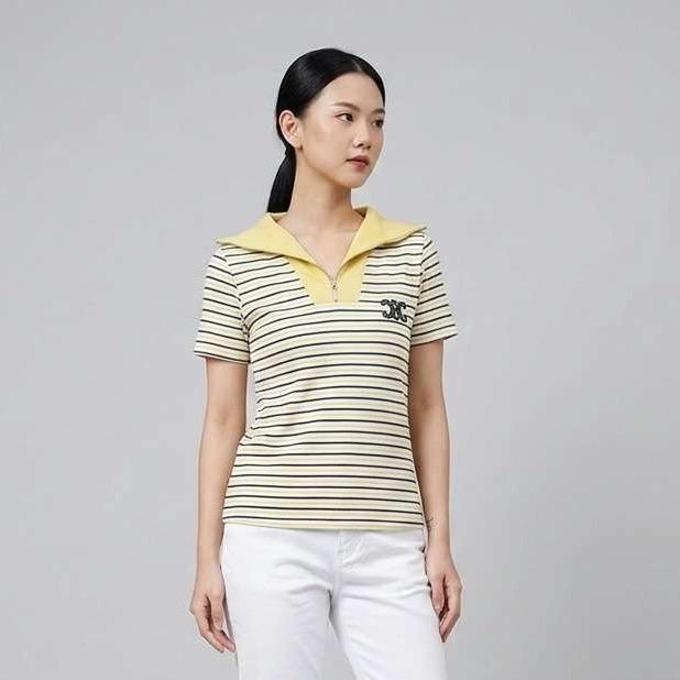 Lilyfashionidn Kaos Stretch Ziper Polo - 80606(COO)