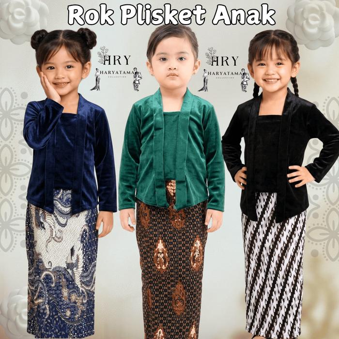 Rok Plisket Anak Motif Batik Jarik Bawahan Kebaya untuk Kartini Kondangan size TK Paud SD