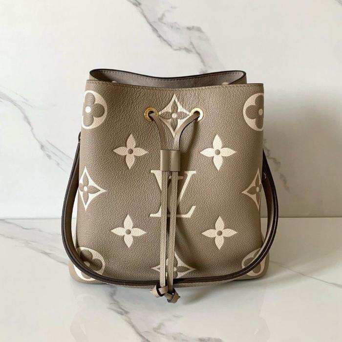 Louis Vuitton LV Neo Noe Neonoe Empreinte Leather Grey Gris Tourtelle / Cream